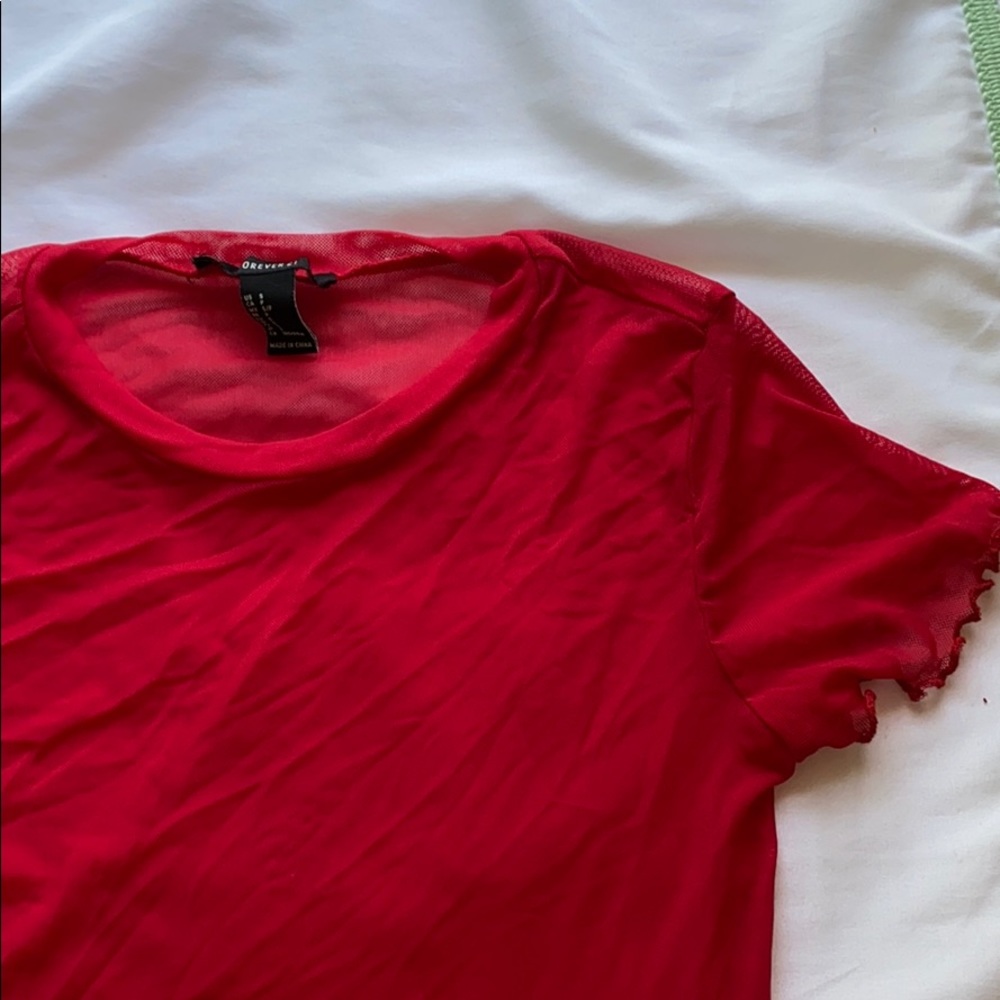 ⭐️⭐️RED SHEER TOP⭐️⭐️ - Picture 4 of 4